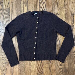 Y2K 2004 J. Crew Dark Brown Angora Rabbit Hair & Cashmere Crewneck Sweater